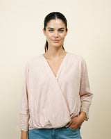 Wrap blouse with lace details MF56211