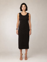 Robe longue en maille à imprimé léopard MF56645