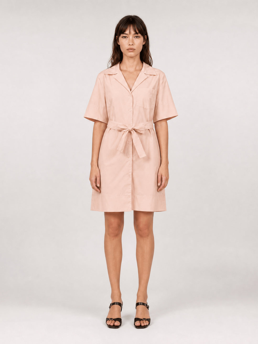 Robe chemise ceinturée en coton MJ5424