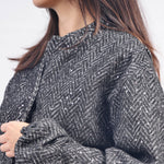 Load image into Gallery viewer, Sequin Bomber Jacket with Puff Sleeves TDM68824
