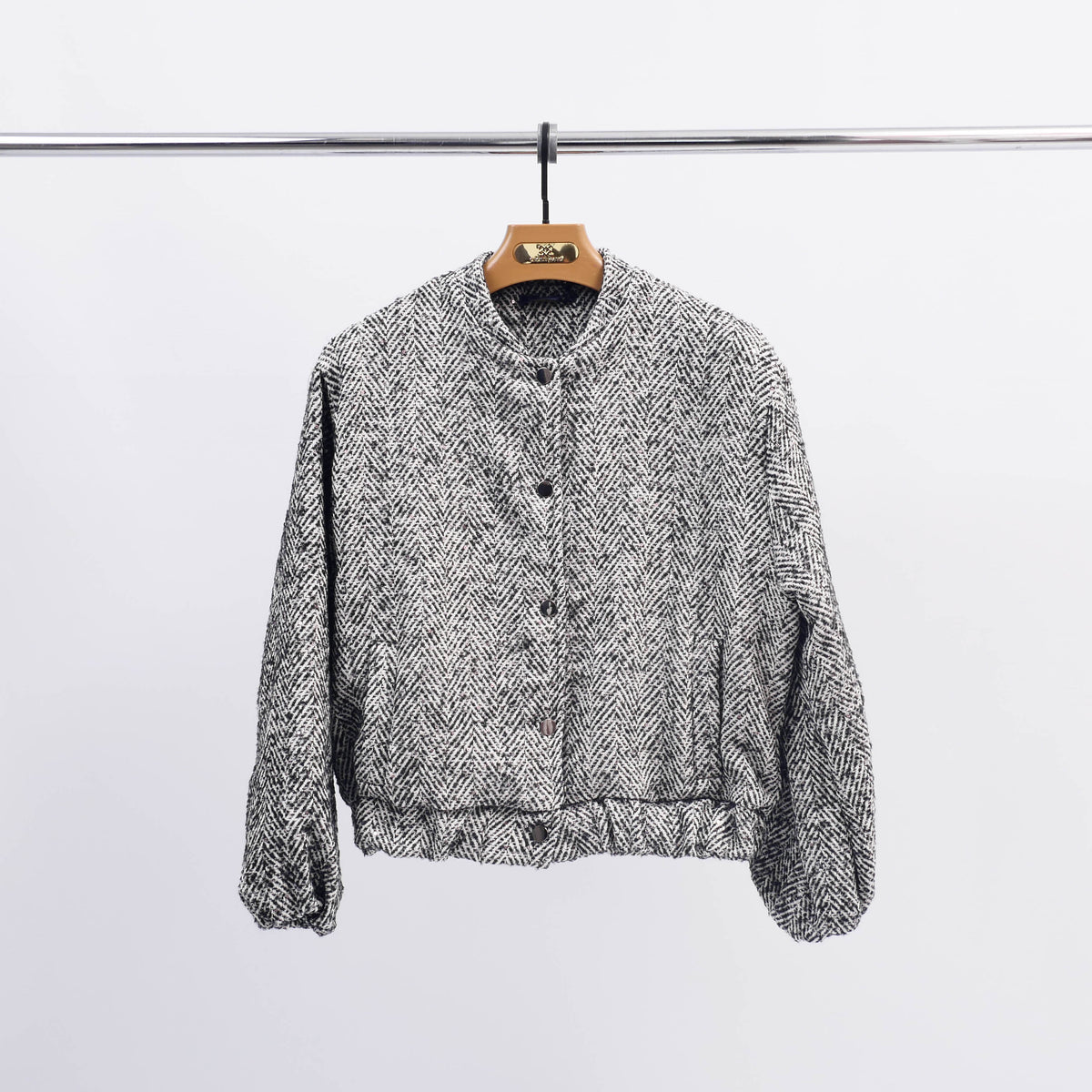 Sequin bomber jacket with puff sleeves tdm68824