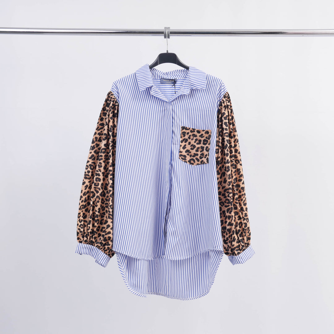 Striped Shirt / Leopard Print TDM30024-2