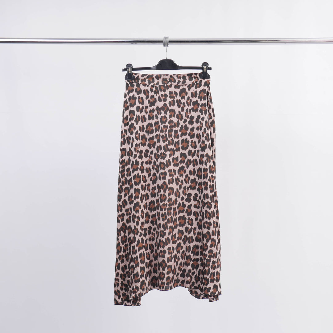 Leopard Print Satin Viscose Skirt TDM31919VS-20