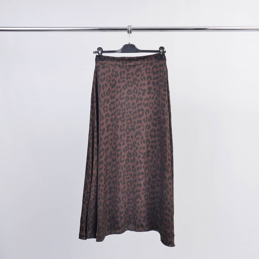 Leopard Print Satin Viscose Skirt TDM31919VS-20