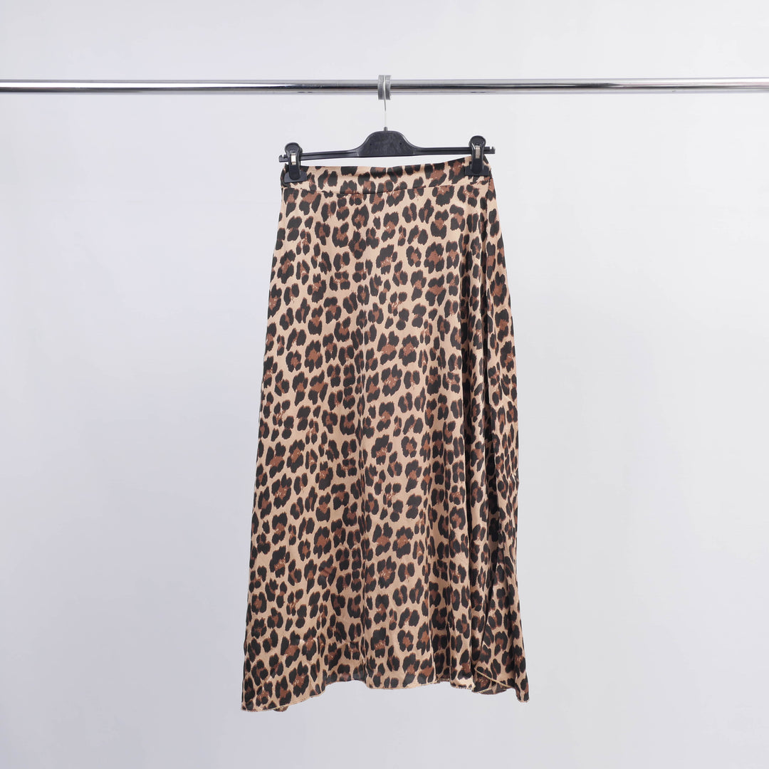 Leopard Print Satin Viscose Skirt TDM31919VS-20
