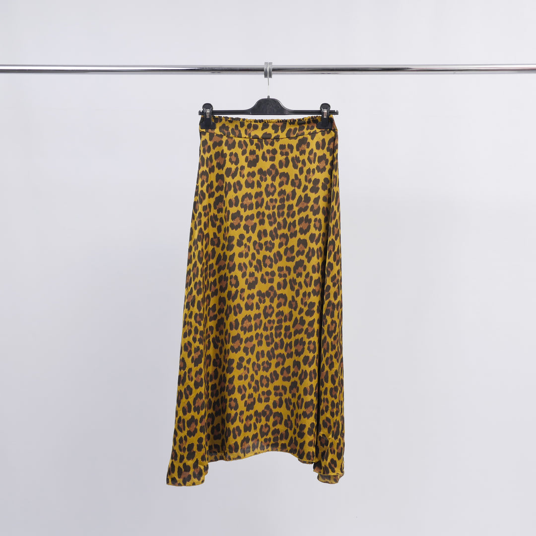 Leopard Print Satin Viscose Skirt TDM31919VS-20