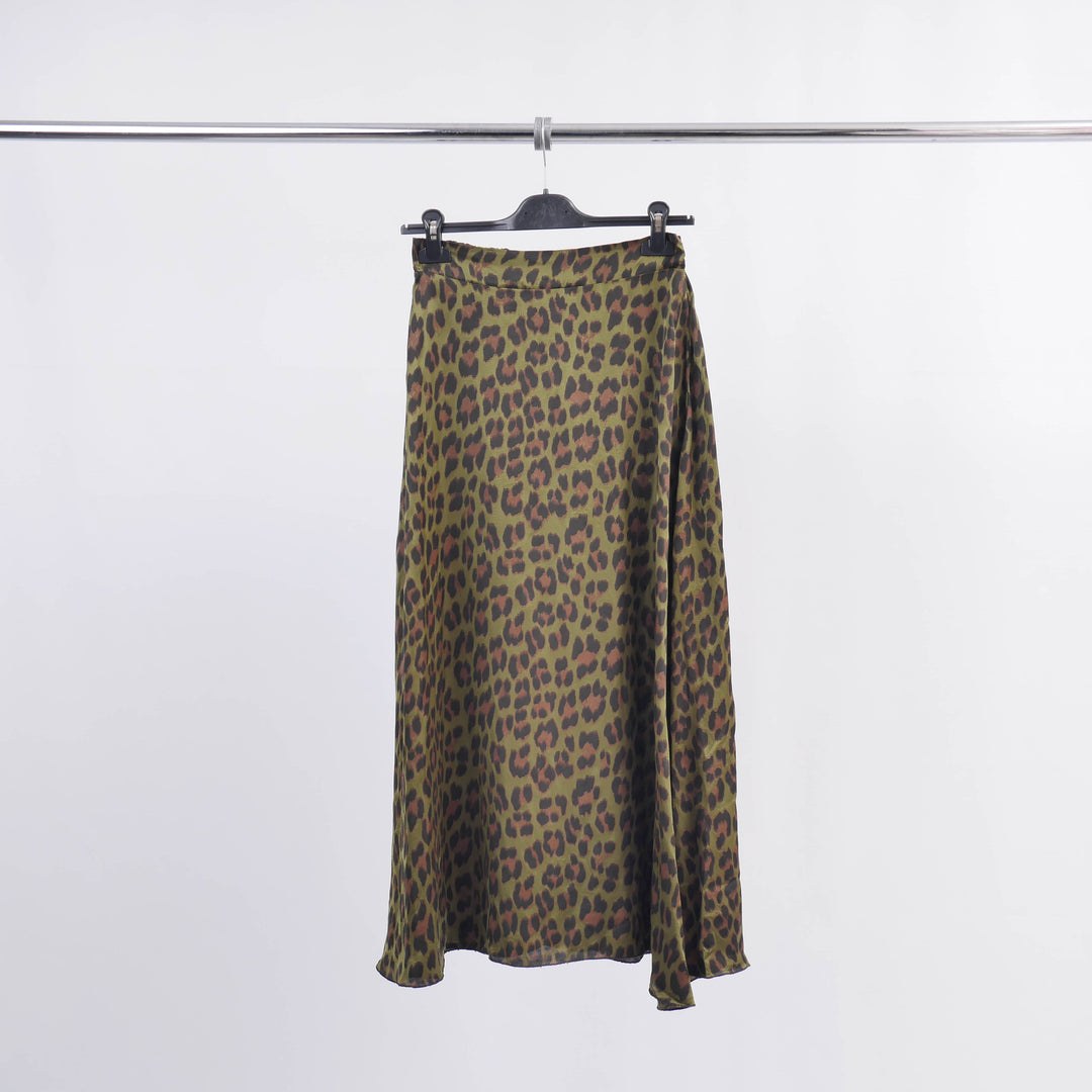 Leopard Print Satin Viscose Skirt TDM31919VS-20