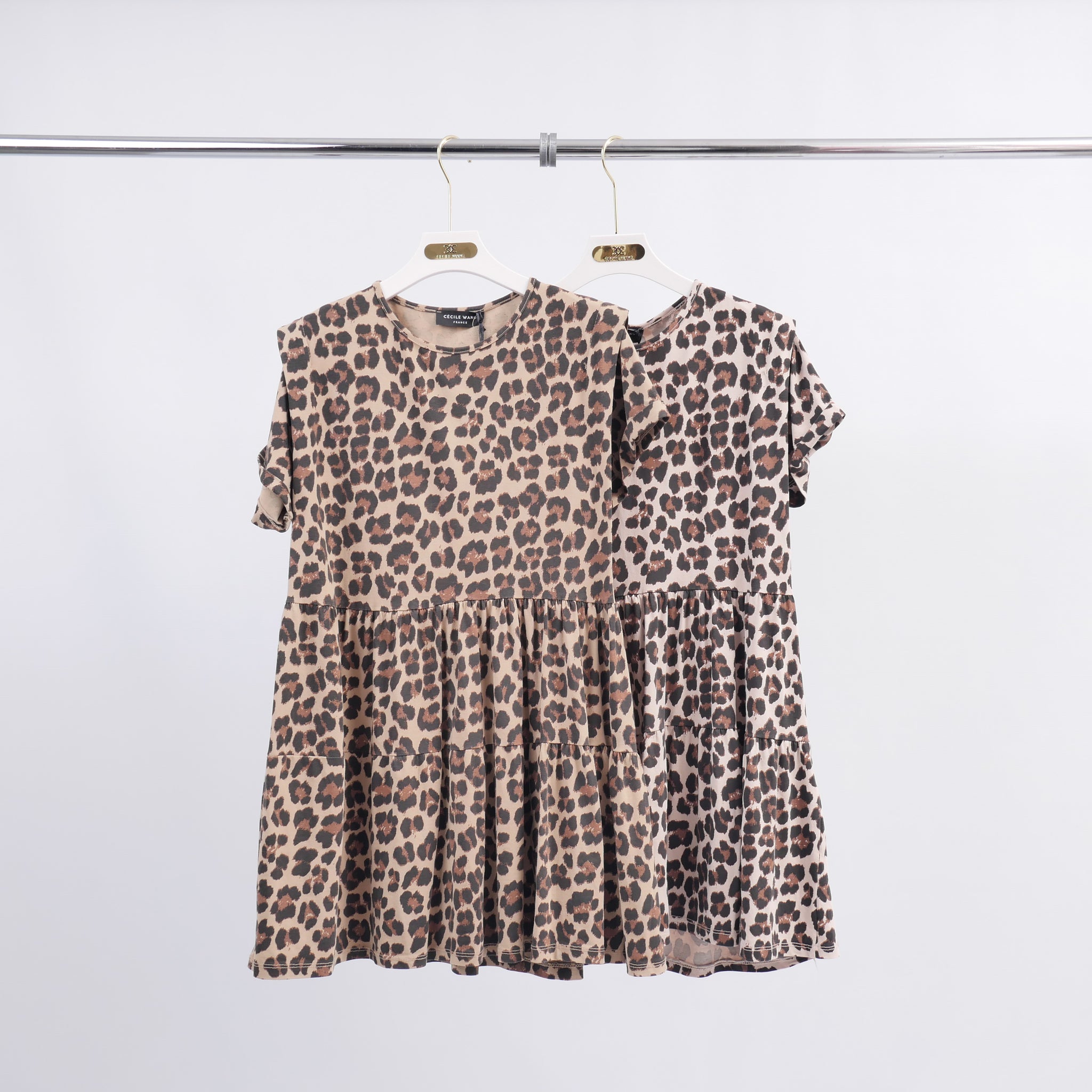 Robe Coton Courte Imprimé Leopard TDM22524