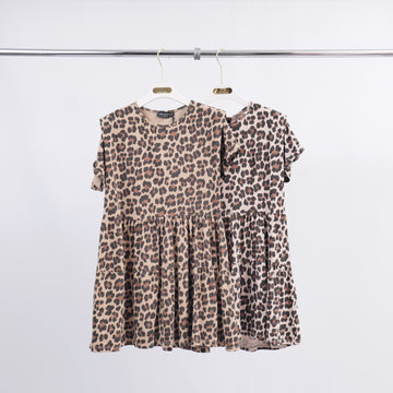 Robe Coton Courte Imprimé Leopard TDM22524