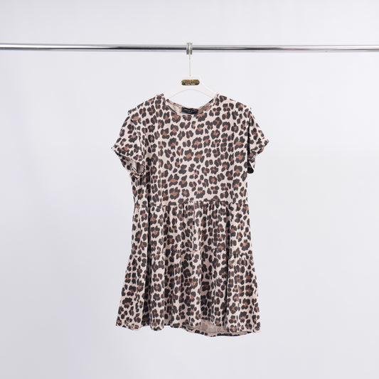 Robe Coton Courte Imprimé Leopard TDM22524