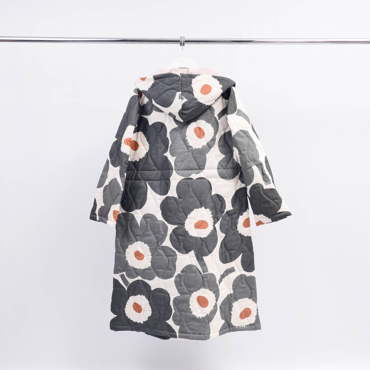 Hm3392 long quilted patterned coat