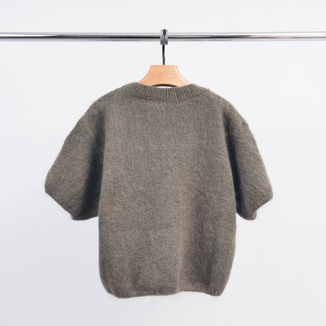 Round Neck Mohair Sweater with Rhinestones MCL24123