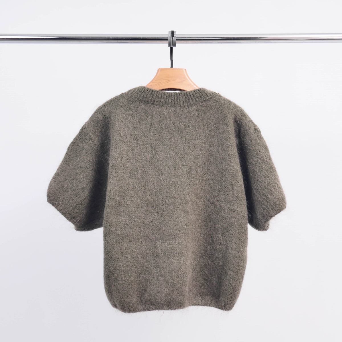 Round neck mohair sweater with rhinestones mcl24123