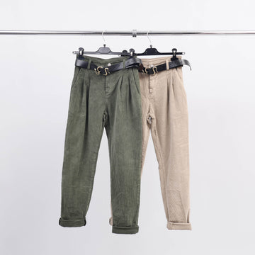 Pantalon Velour Cotelé Ceinturé CVA820187