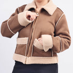 Load image into Gallery viewer, CVGI164 Zip-Up Shearling Jacket
