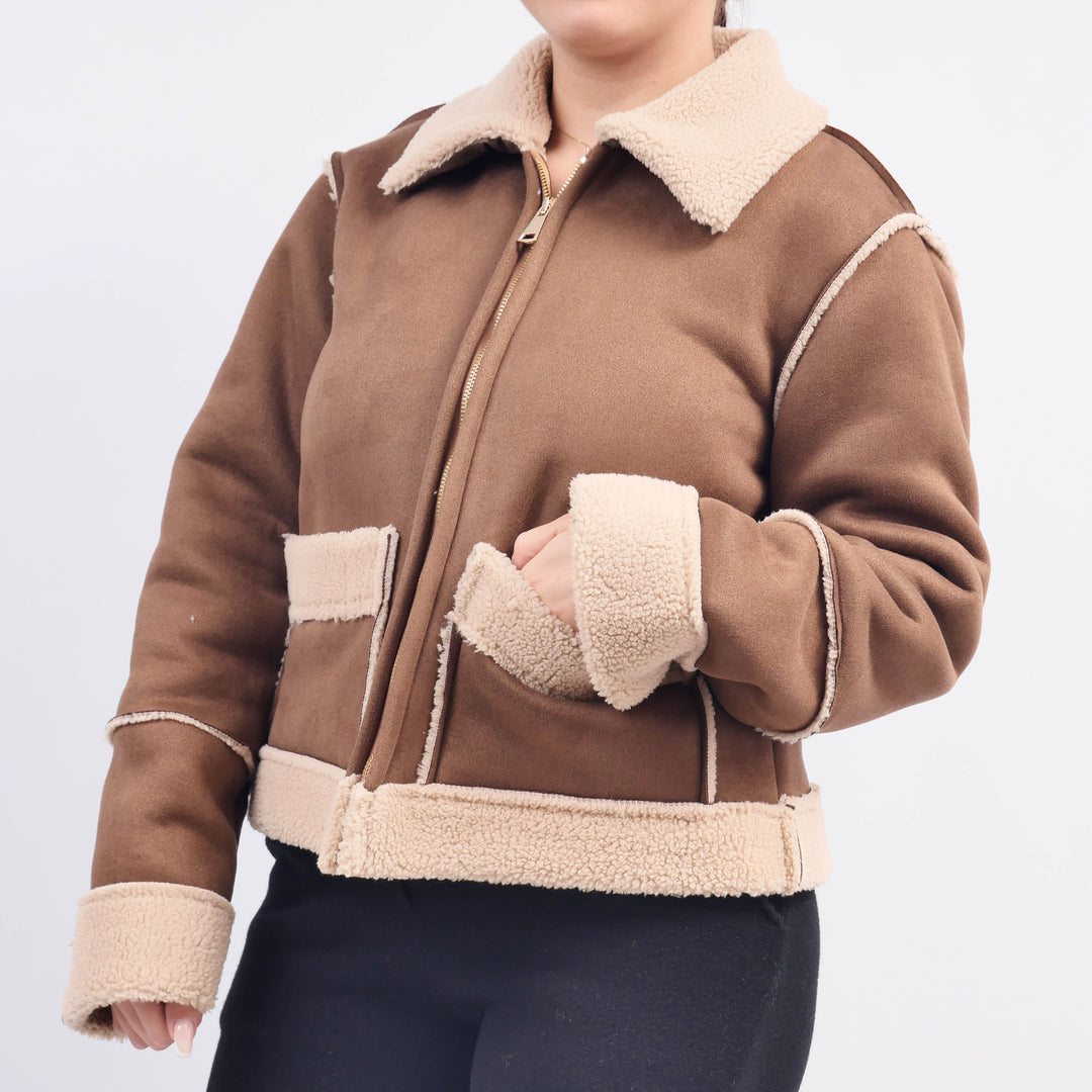 CVGI164 Zip-Up Shearling Jacket