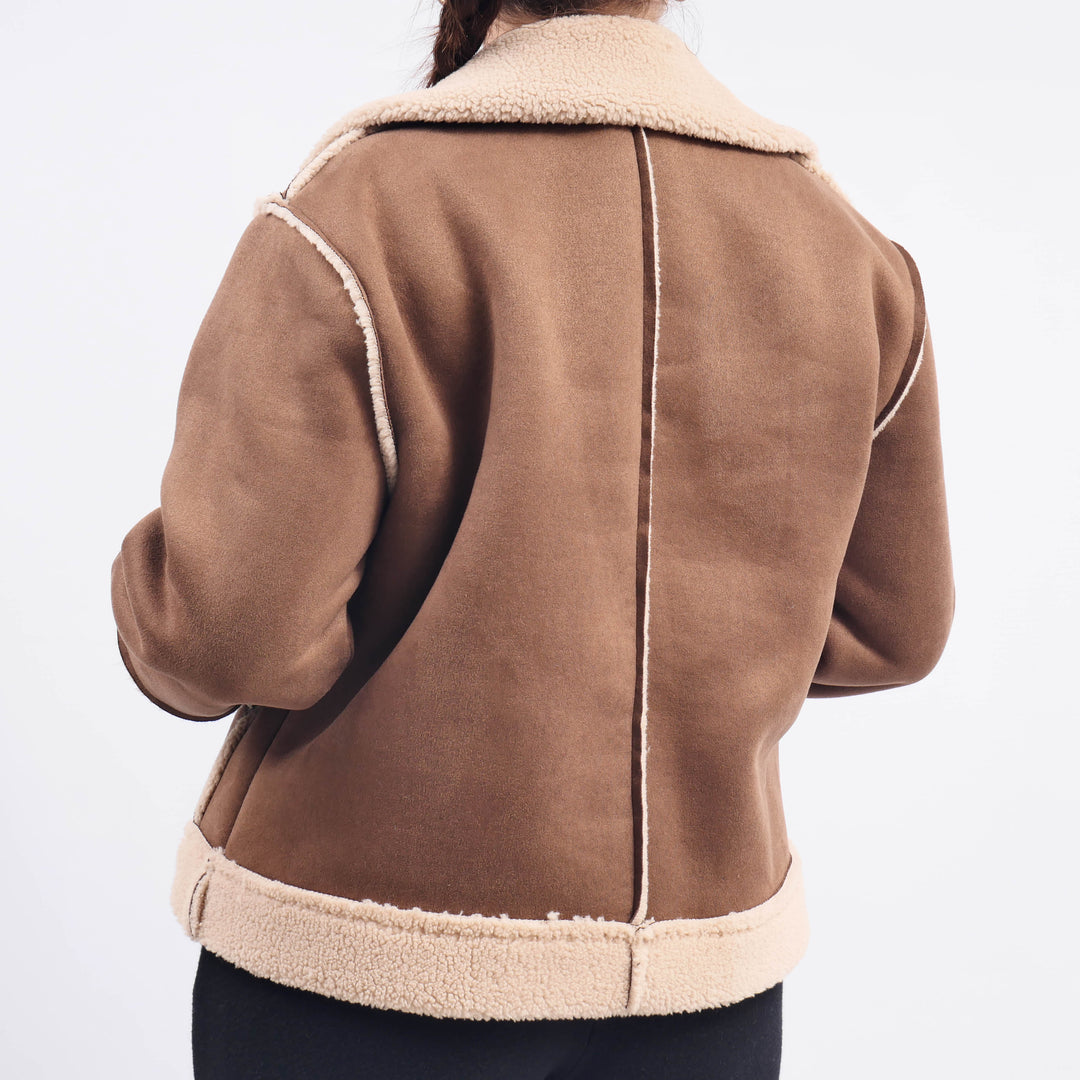 CVGI164 Zip-Up Shearling Jacket