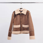 Load image into Gallery viewer, CVGI164 Zip-Up Shearling Jacket

