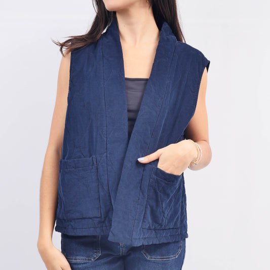 Gilet Sans Manches Velours Matelassé CWG11716