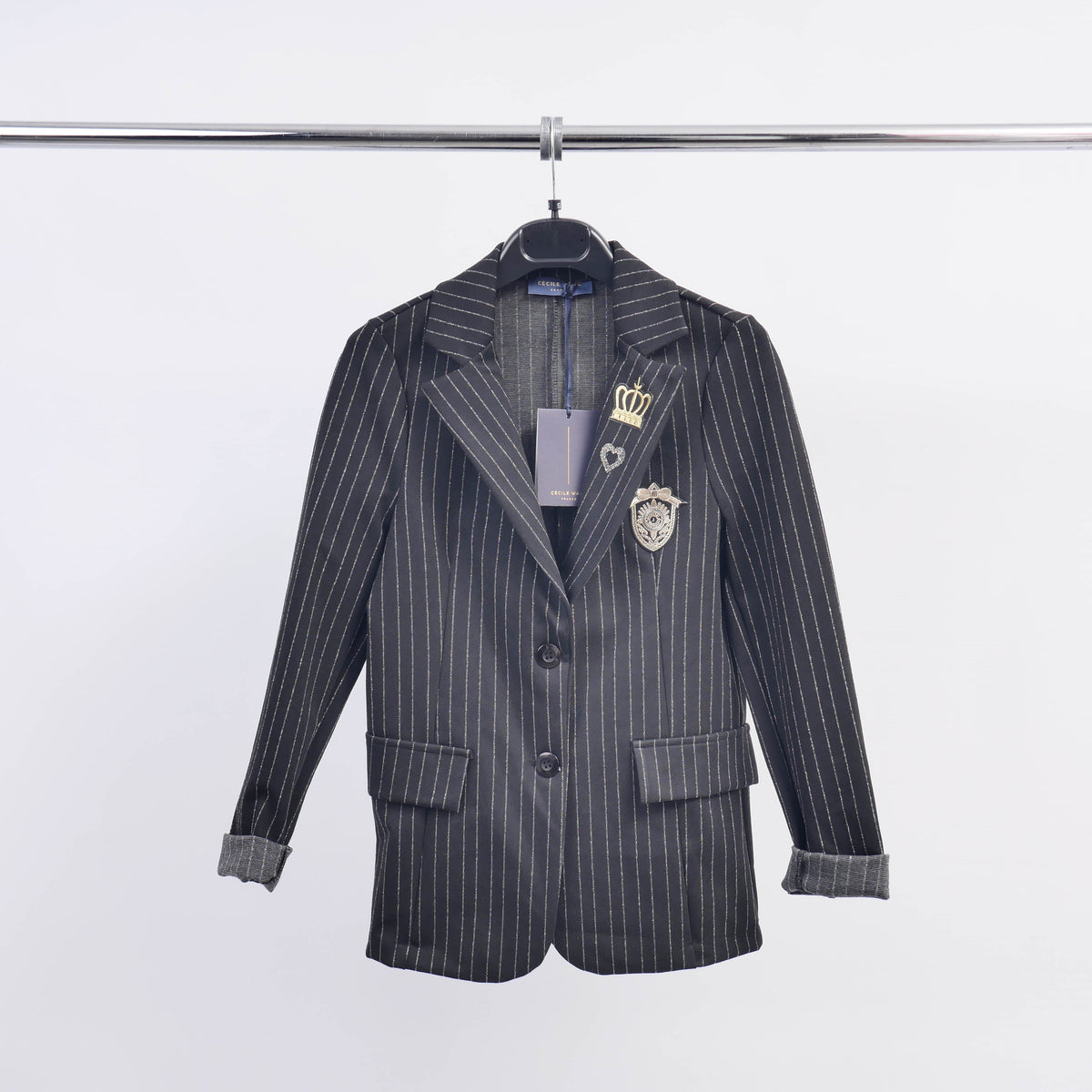 Veste a rayures avec ecussons brodés cva522727