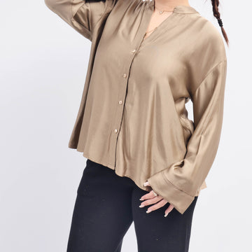 Chemise Col Mao Viscose Satinée MJ62399