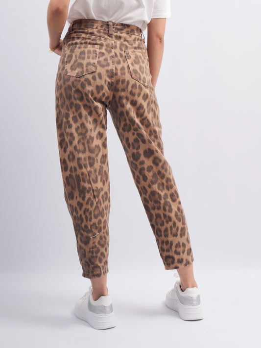 Pantalon Motif Léopard CWD11645-2