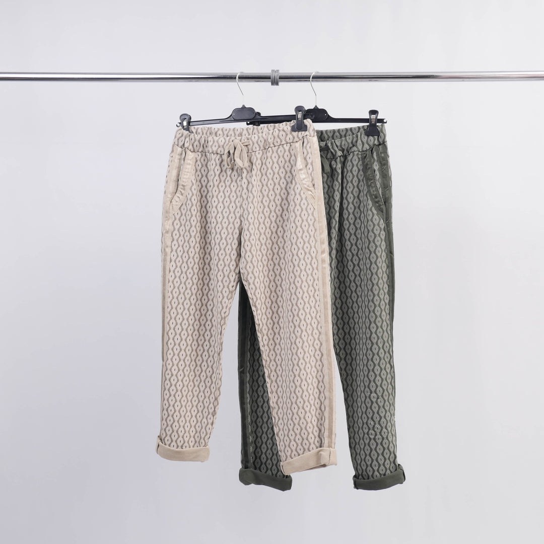 Patterned Drawstring Trousers CVA818171-2