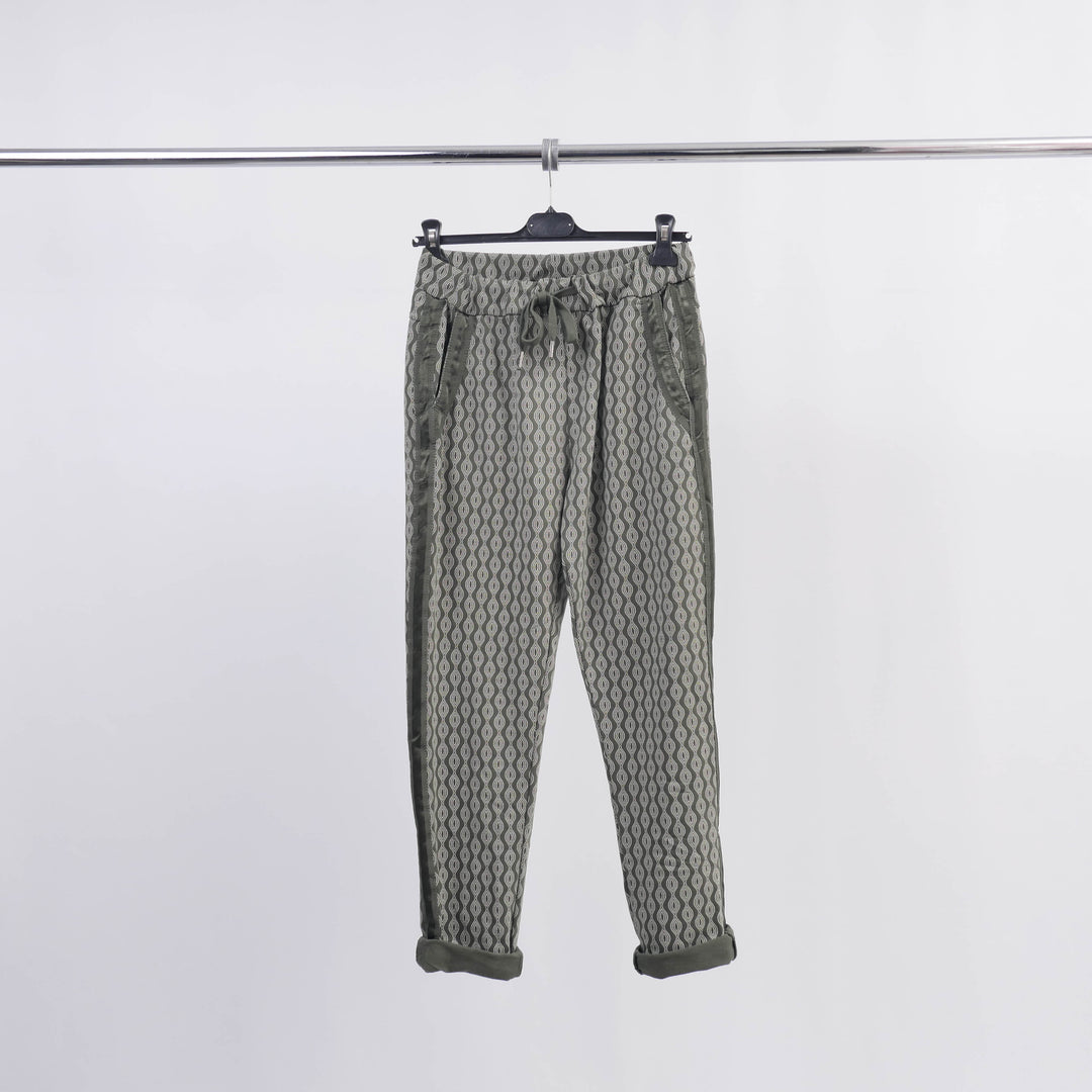 Patterned Drawstring Trousers CVA818171-2