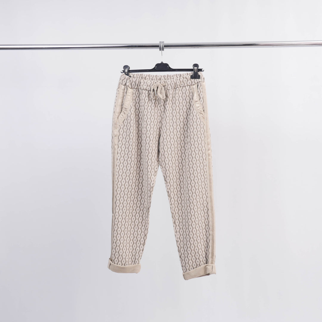 Patterned Drawstring Trousers CVA818171-2
