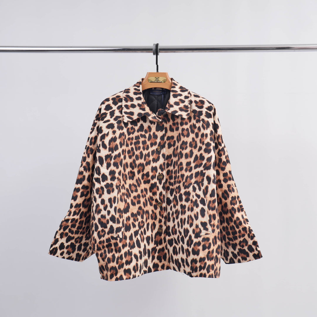 Short Leopard Print Coat DB13458-2