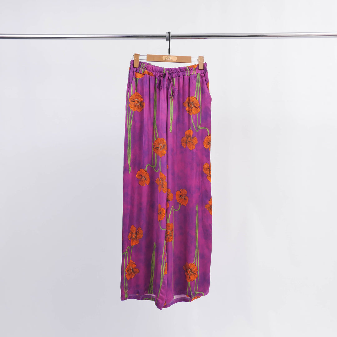 Satin Floral Trousers KD6637VS-12