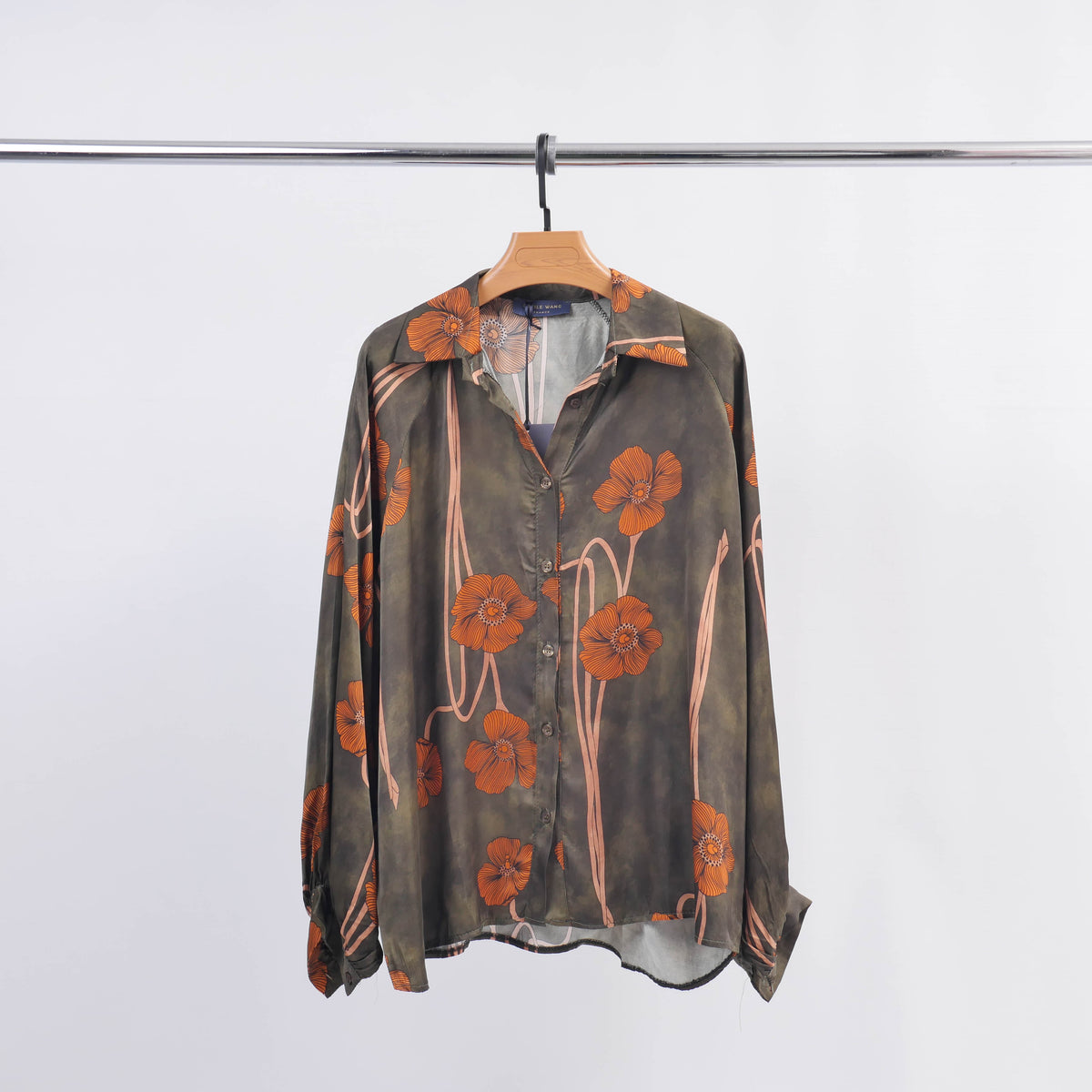 Floral satin shirt kd9027vs 12