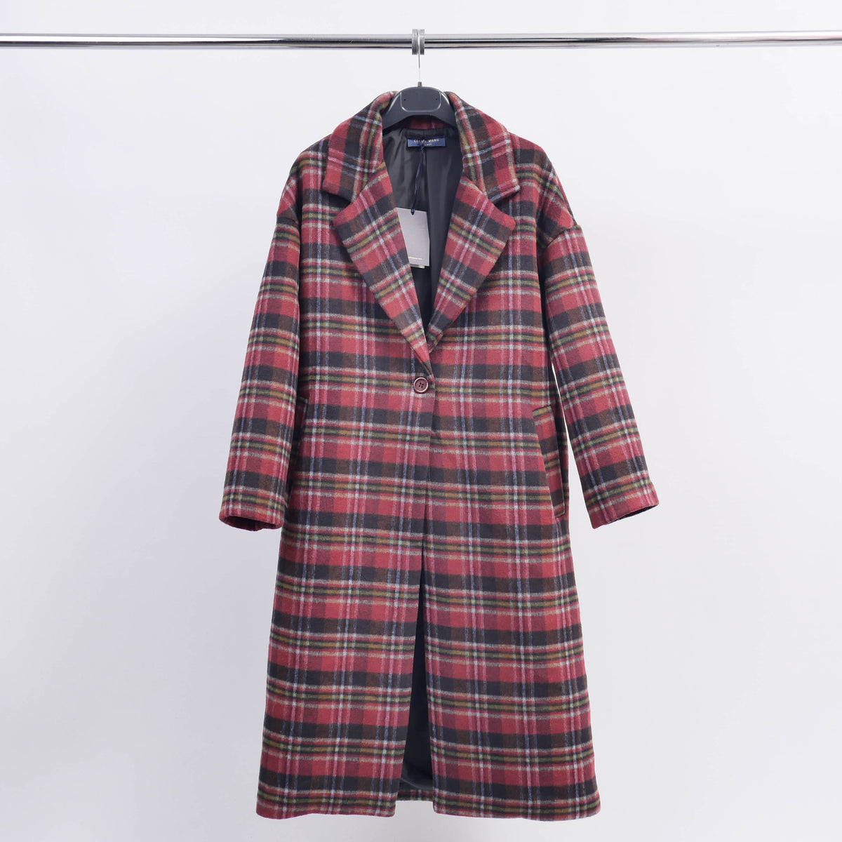Long checked coat tdm57621