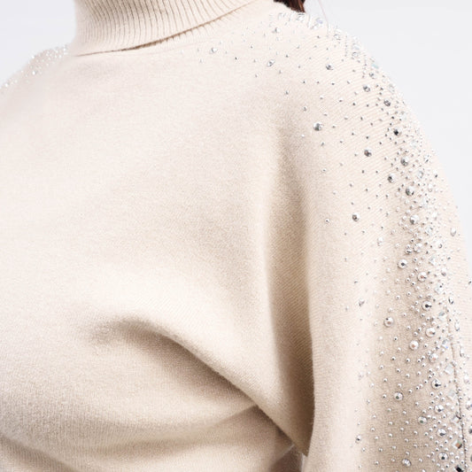 Pull Col Roulé Avec Strass DSY9339