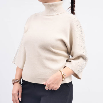 Pull Col Roulé Avec Strass DSY9339