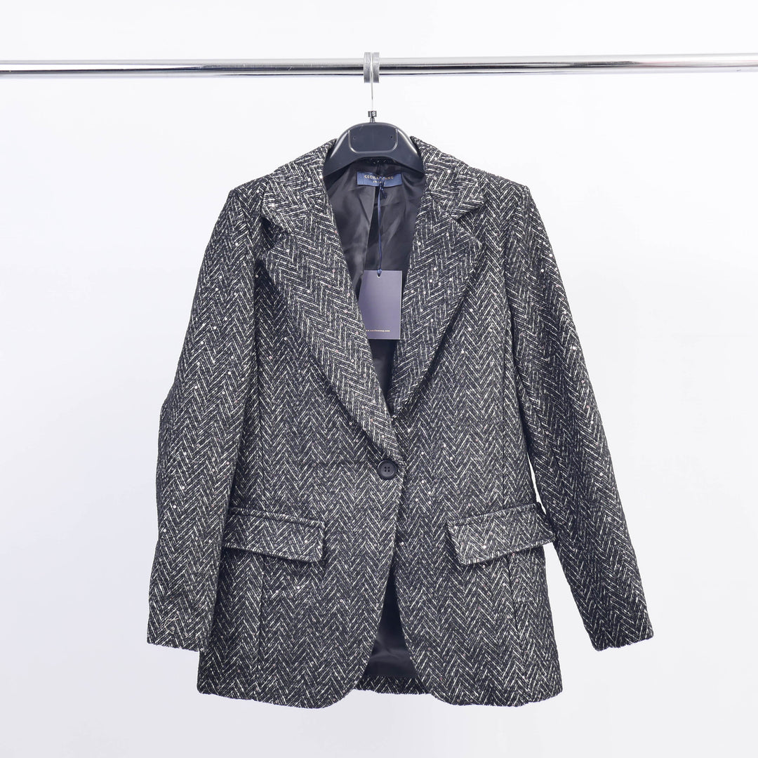 Herringbone Blazer with Sequins TDM55320-4