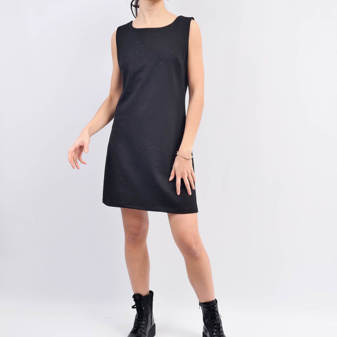 Round Neck Dress with Sparkling Details TDMG107-2