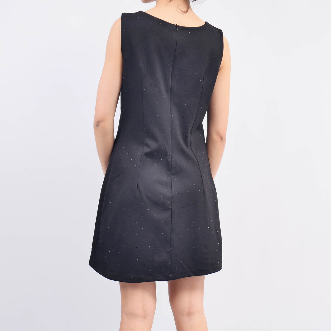 Round Neck Dress with Sparkling Details TDMG107-2