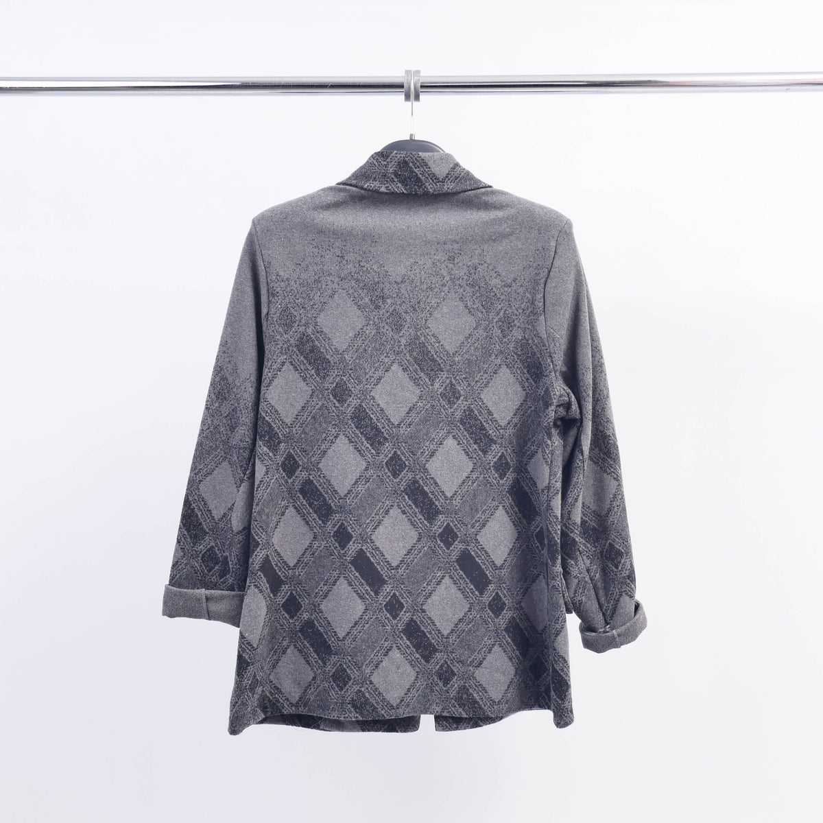 Checkered blazer with floral patch cva524809