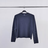 Round Neck Sweater with Pearls on the Sleeves DSY24226