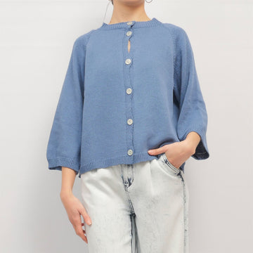 Cardigan maille manches 3/4 en coton – DS25135