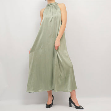 Robe longue satinée dos noué – DS14221VS