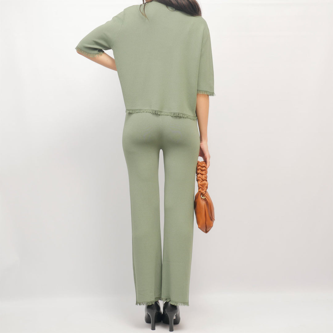Soft knit fringed set – HY25001