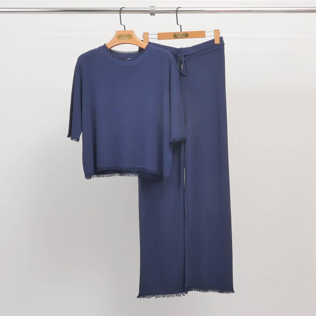 Soft knit fringed set – HY25001