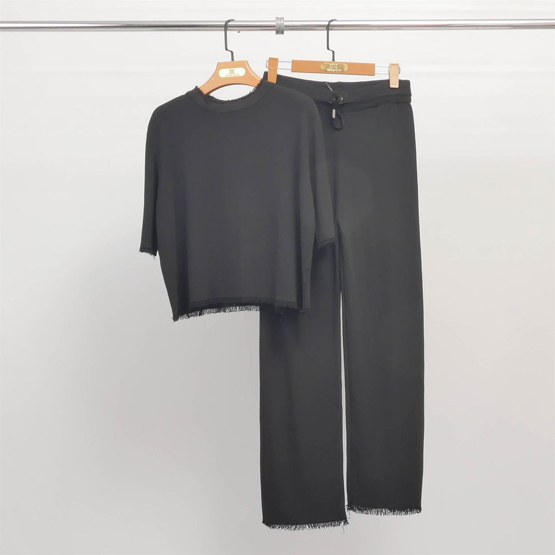 Soft knit fringed set – HY25001