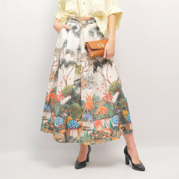 Jupe longue imprimé jungle colorée taille élastiquée – KD9090CP-2
