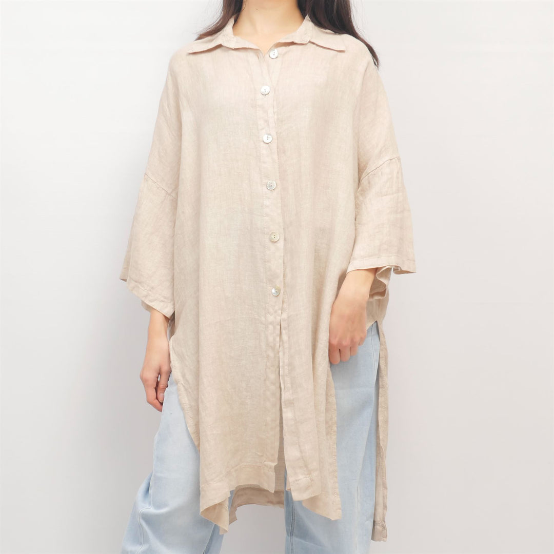 Long oversized linen shirt YX90769