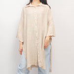Charger l'image dans la galerie, Chemise longue oversize en lin  YX90769

