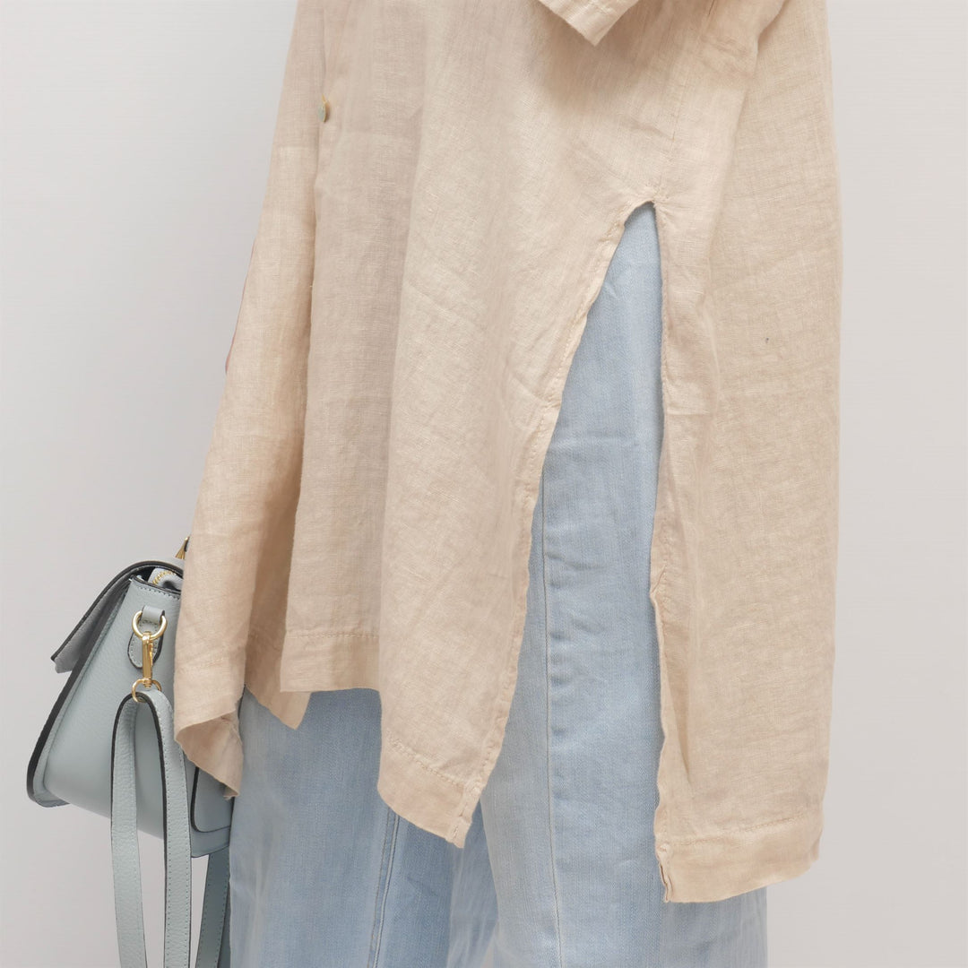 Long oversized linen shirt YX90769