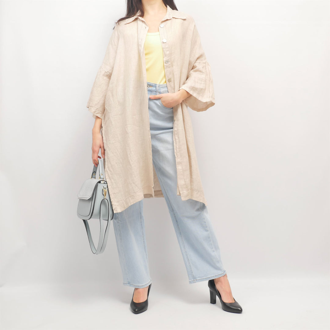 Long oversized linen shirt YX90769